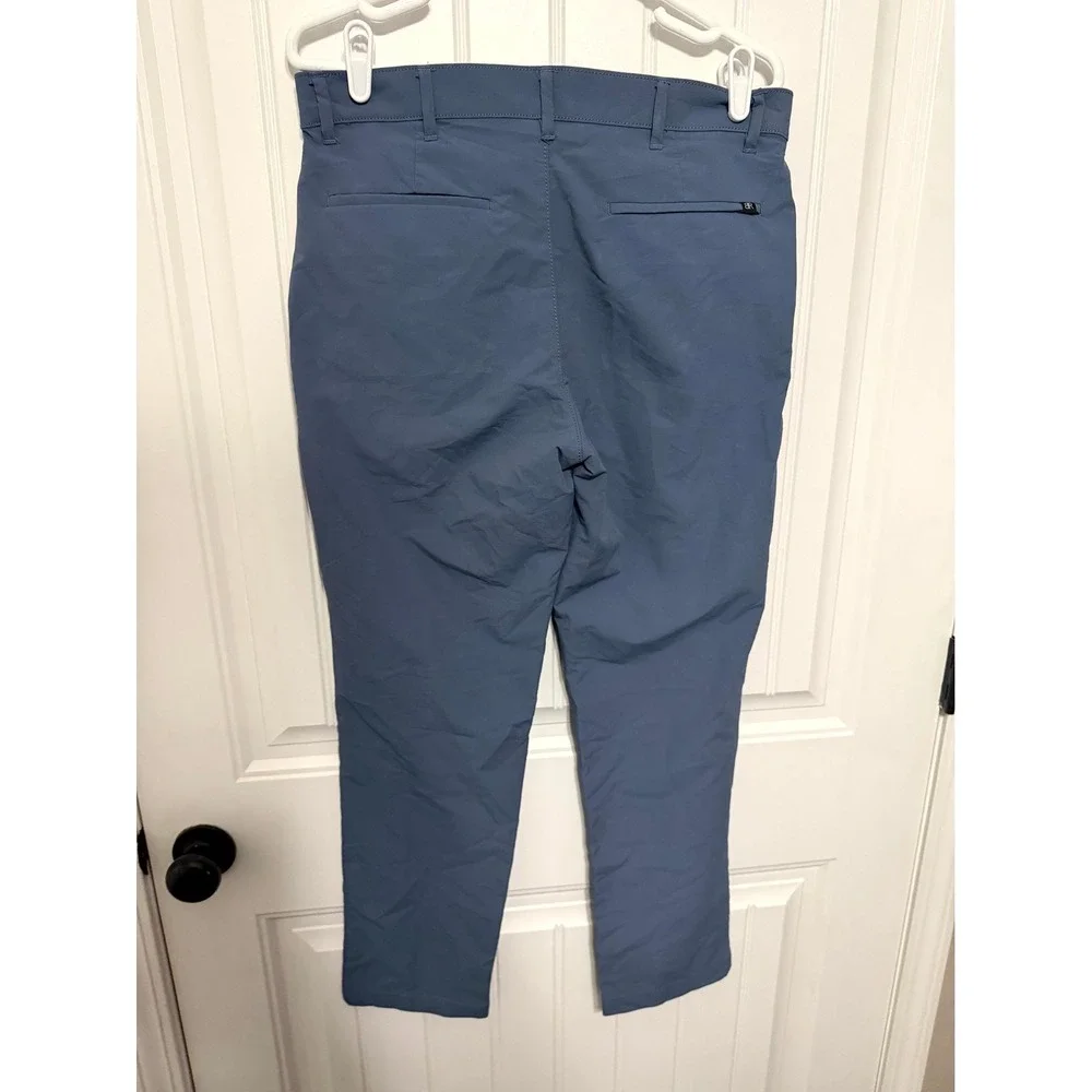 Banana Republic Performance Chino Pants Mens 32x30 Blue Gray Stretch Tech